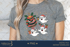 Funny Christmas Ghosts PNG | Cute Spooky Holiday Clipart Product Image 4