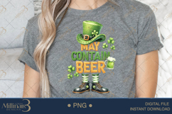 May Contain Beer PNG, Funny St Patricks Day Shirt Design Wit Product Image 4