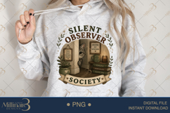 Silent Observer Society PNG, Introvert Cat Sublimation Desig Product Image 4
