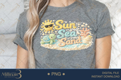 Sun Sea Sand PNG, Crochet Beach Sublimation Design, Cute Tur Product Image 4