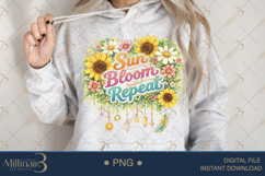 Sun Bloom Repeat PNG Watercolor Sunflower Floral Design, Boh Product Image 4