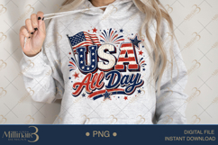 USA All Day PNG, Patriotic Fourth of July Sublimation Design Product Image 4