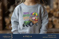 Happy Mardi Gras PNG, Mardi Gras Tractor Shirt Design with M Product Image 4