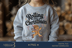 Rolling Into Christmas PNG Clipart | Gingerbread Roller Skat Product Image 4