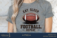 Eat Sleep Football Repeat PNG | Game Day Clipart for Sublima Product Image 4