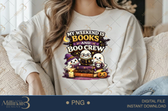 My Weekend Is Books and Boo Crew PNG, Cute Halloween Book Product Image 4