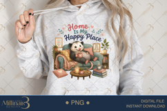 Home Is My Happy Place PNG, Cozy Possum Homebody Sublimation Product Image 4