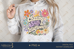 Chasing Sun and Wildflowers PNG, Watercolor Floral Boho Desi Product Image 4