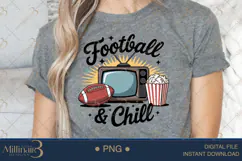 Football and Chill PNG | Game Night Digital Clipart | Game Product Image 4