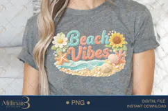 Beach Vibes PNG, Summer Coastal Quote ,Crochet Style Beach Product Image 4