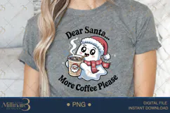 Christmas Ghost Coffee Lover PNG | Cute Holiday Clipart Product Image 4