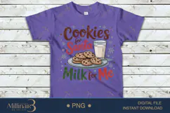 Cookies for Santa Milk for Me PNG | Cute Christmas Cookie Product Image 4