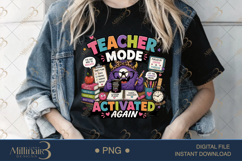 Teacher Mode Activated Again PNG, Funny Monster Teacher Design Product Image 4
