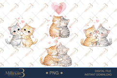 Cute Cat Valentine Clipart Set Product Image 1