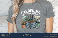Gardening Dirt Cheap Therapy PNG | Funny Plant Lover Clipart Product Image 4