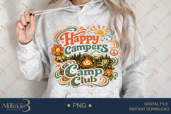 Happy Campers Club PNG, Retro Camping Sublimation Design, Ca Product Image 4