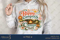 Happy Campers Club PNG, Retro Camping Sublimation Design, Ca Product Image 4