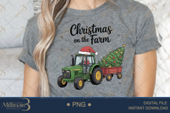 Christmas On The Farm PNG Santa on Tractor with Tree Clipart Product Image 4