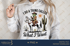 I Do A Thing Called What I Want PNG Cowboy Frog on Horse Cli Product Image 4