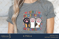 Life is Pawsitively Meowvelous PNG | Cute Cat Paws Clipart Product Image 4