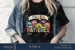 Attendance Taken Patience Tested PNG, Funny Teacher Monster Product Image 4