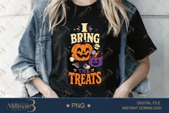 I Bring the Treats PNG, Funny Halloween Candy Quote Design, Product Image 4