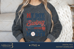 My Boy Might Not Always Swing PNG | Coquette Bow Sports Png Product Image 4