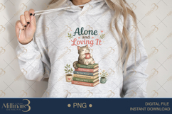 Alone and Loving It PNG, Introvert Cat Sublimation Design, C Product Image 4