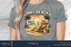 Mrs Beach PNG Bride Summer Vacation Design, Tropical Sunset Product Image 4