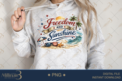 Freedom and Sunshine PNG, Patriotic Summer Sublimation Desig Product Image 2