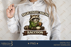 Selectively Social Raccoon PNG, Funny Introvert Raccoon Subl Product Image 4