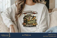 Dumpster Diving Society PNG, Funny Raccoon Sublimation Desig Product Image 4