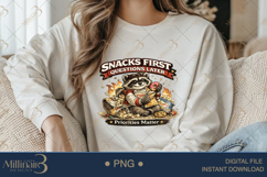 Snacks First Questions Later PNG, Funny Raccoon Sublimation Product Image 4
