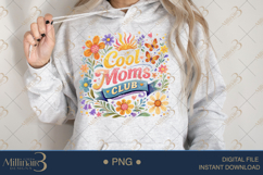 Cool Moms Club PNG, Retro Floral Mom Design, Trendy Groovy Product Image 4