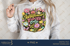 Wildflower Energy Only PNG, Watercolor Floral Design with Bu Product Image 4