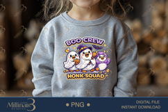 Boo Crew Honk Squad PNG, Cute Halloween Goose Friends PNG, D Product Image 4