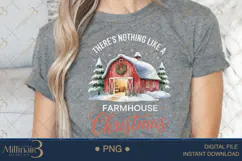 There’s Nothing Like A Farmhouse Christmas PNG | Rustic Red Product Image 4