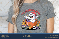 Let Me Read in Peace Ghost PNG | Cute Christmas Clipart Product Image 4