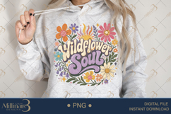 Wildflower Soul PNG, Watercolor Floral Boho Design with Sun, Product Image 4