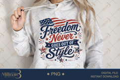 Freedom Never Goes Out of Style PNG, Patriotic Vintage Subli Product Image 4