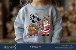 Cute Santa and Reindeer Christmas PNG | Elf with Gifts Holid Product Image 4