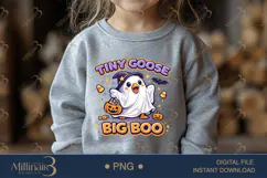 Tiny Goose Big Boo PNG, Cute Halloween Goose PNG, Ghost Goos Product Image 4