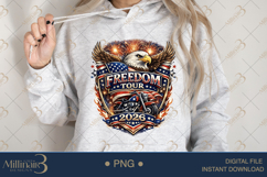 Freedom Tour 2026 PNG, Patriotic Eagle Motorcycle Sublimatio Product Image 4