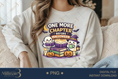 One More Chapter Before Halloween PNG, Cute Ghost Reader Product Image 4