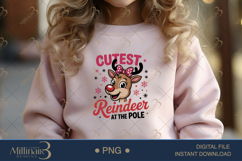 Cutest Reindeer at the Pole PNG | Christmas Clipart for Girl Product Image 4