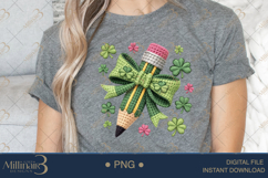 Lucky Charm Teacher Pencil PNG, St Patricks Day Teacher Clip Product Image 4