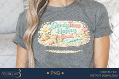 Sandy Toes Happy Soul PNG, Crochet Beach Sublimation Design, Product Image 4