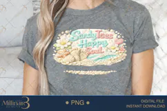 Sandy Toes Happy Soul PNG, Crochet Beach Sublimation Design, Product Image 4