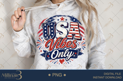 USA Vibes Only PNG, Patriotic Fourth of July Sublimation Des Product Image 4