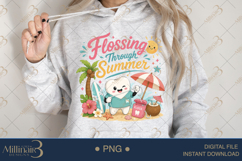Flossing Through Summer PNG, Cute Dental Assistant Summer Su Product Image 4